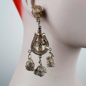 Tribal Primal Raw Stone Dangle Earrings